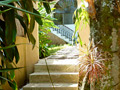 Pathway from hotel to house